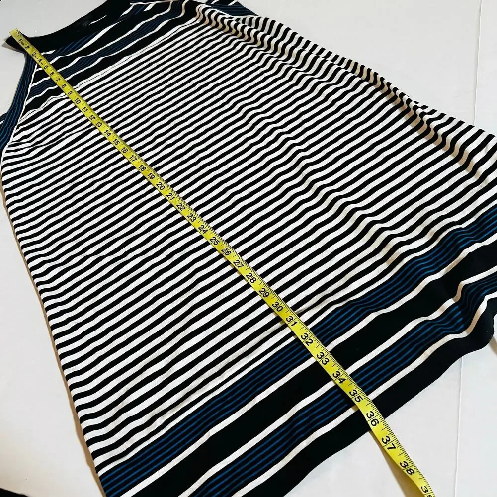 J. Jill Striped Sleeveless Shift Dress Size LP Large Petite Blue Multi - Picture 6 of 6